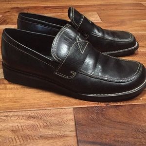 Black Franco Sarto leather loafers